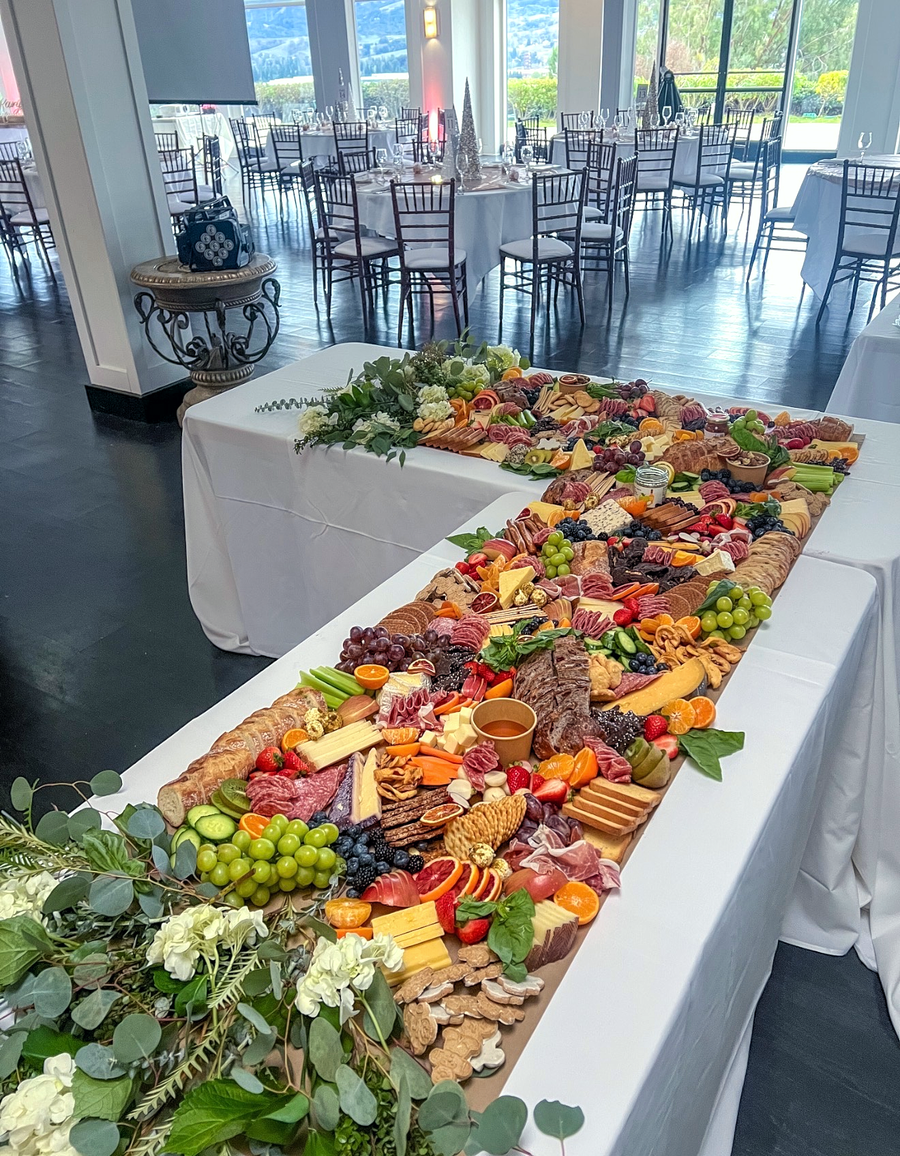 Brie Grazing Boards — long venue grazing table