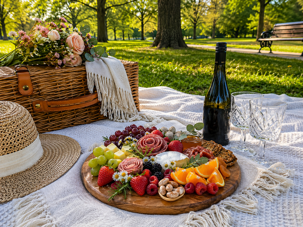 Grazing table set for a wedding
